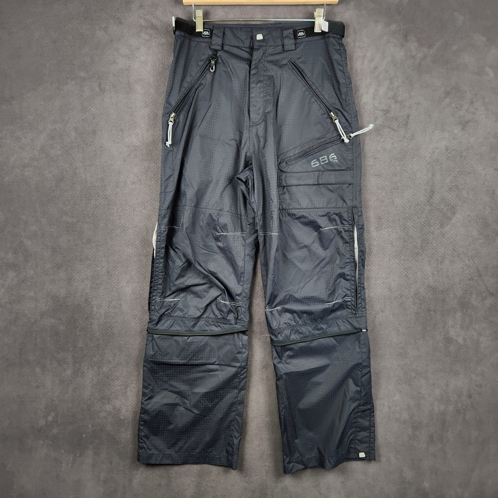 686 Convertible Snowboard Pants‎ Small Black Roll Up Cargo Y2K Vintage 10yr